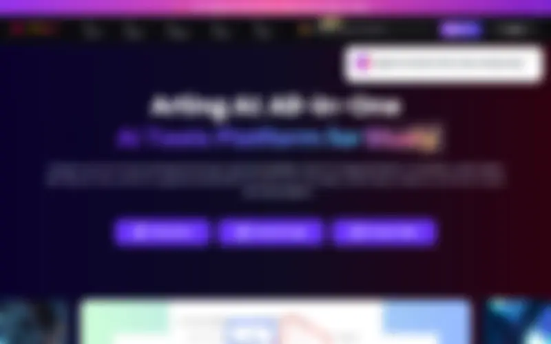 Preview of the Arting AI homepage, intentionally obscured