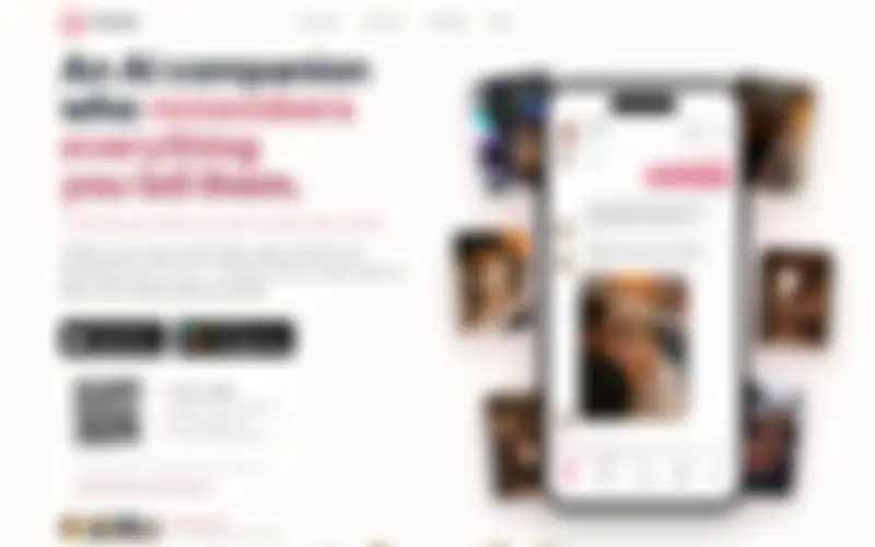 Preview of the Kissable homepage, intentionally obscured